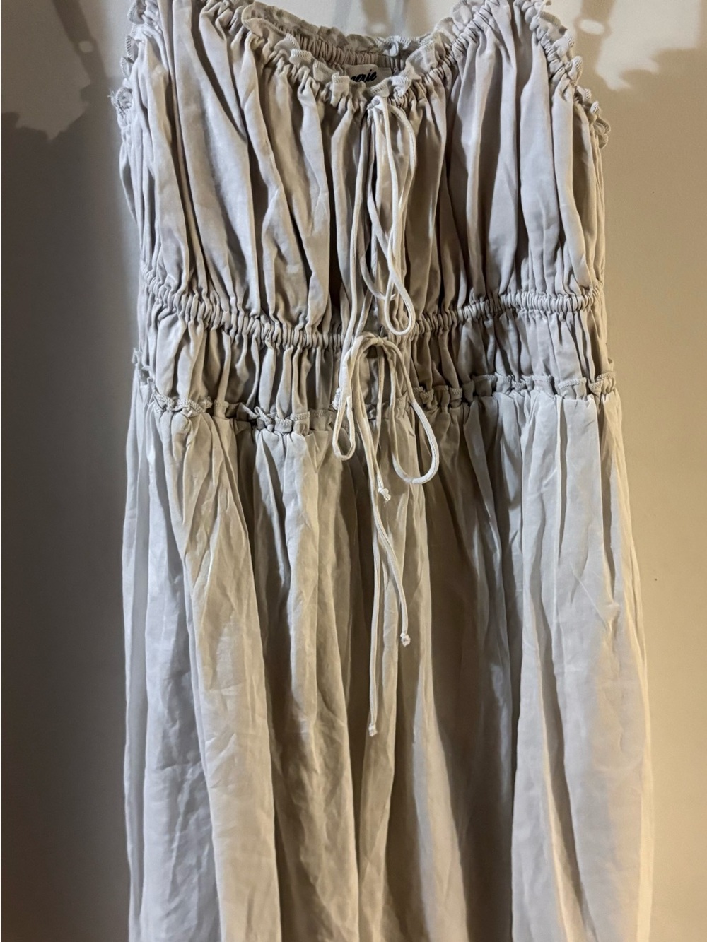 aerie Light grey Smocked Strapless Jumpsuit
